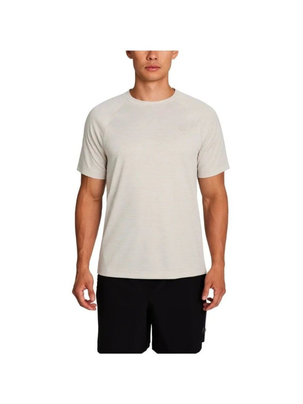 NWT Champion Men's L Beige Short-Sleeve Raglan T-Shirt Lightweight Athletic